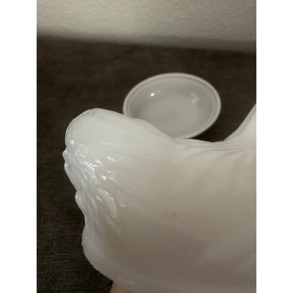 VTG Hazel Atlas Milk Glass Hen on Nest 4 1/2 